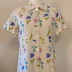 Real Comfort. Vintage. Linen Floral Dress.